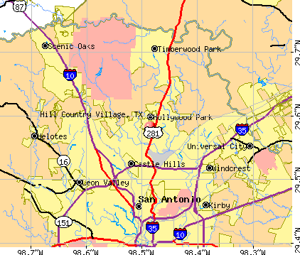 Hill Country Village, TX map