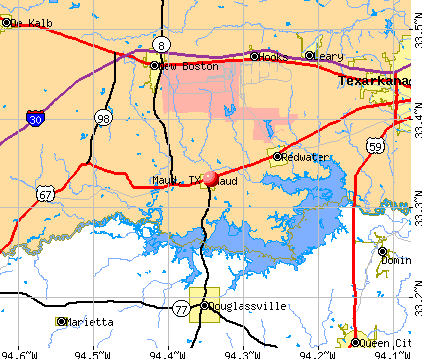 Maud, TX map
