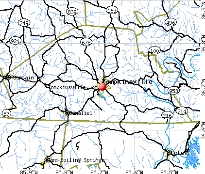 Tompkinsville, KY map