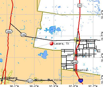 Lasara, TX map