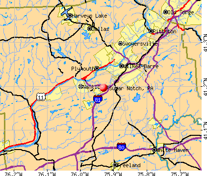 Sugar Notch, PA map