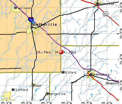 St. Paul, IN map