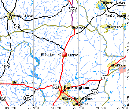 Ellerbe, NC map