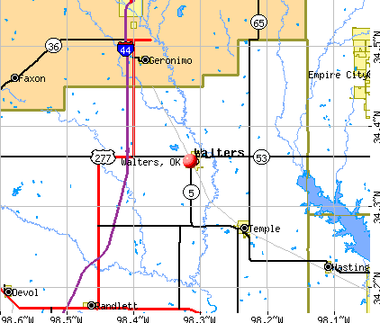 Walters, OK map