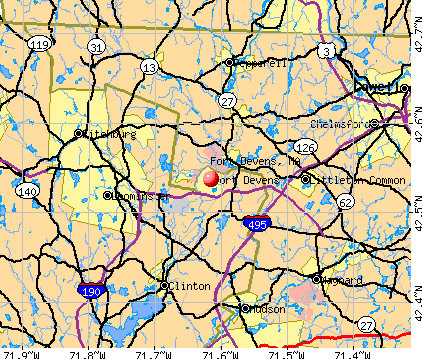 Fort Devens, MA map