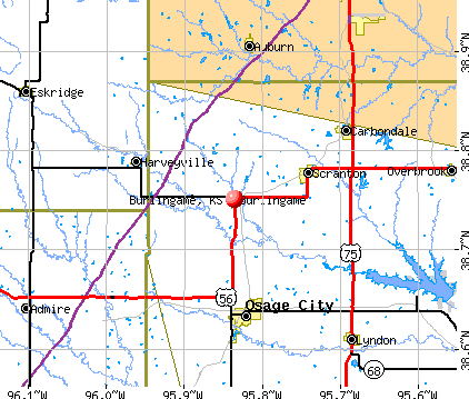 Burlingame, KS map