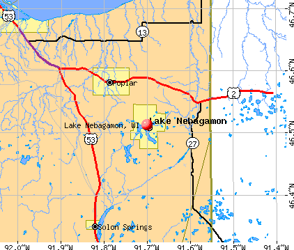 Lake Nebagamon, WI map