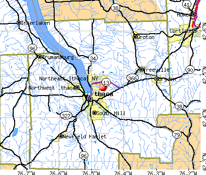 Northeast Ithaca, NY map
