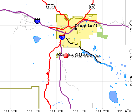 Mountainaire, AZ map