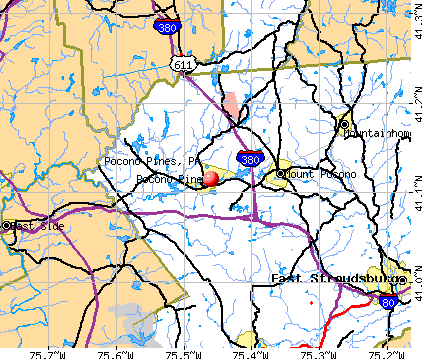 Pocono Pines, PA map