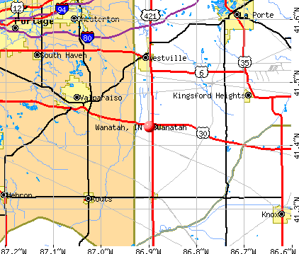 Wanatah, IN map
