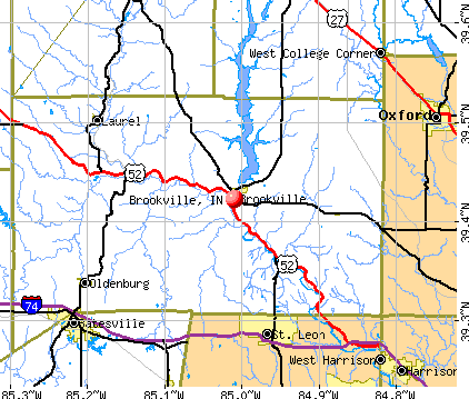 Brookville, IN map