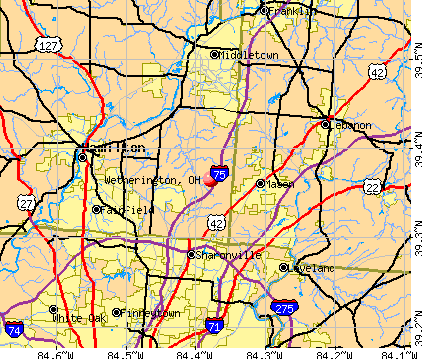 Wetherington, OH map