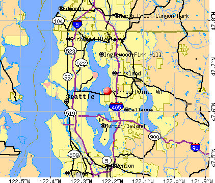 Yarrow Point, WA map