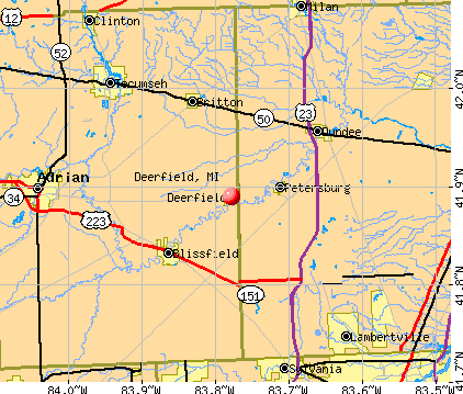 Deerfield, MI map