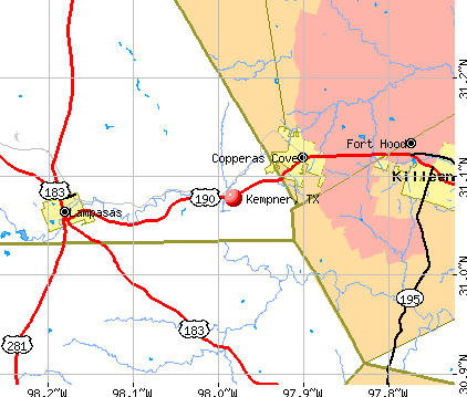 Kempner, TX map