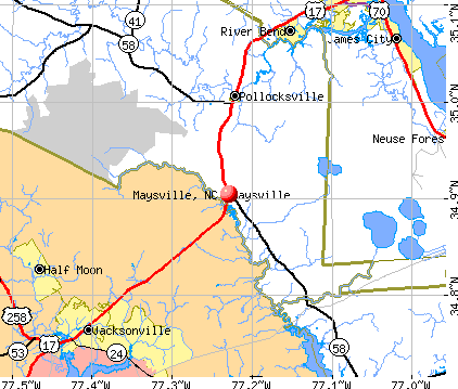 Maysville, NC map
