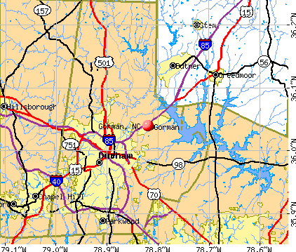 Gorman, NC map