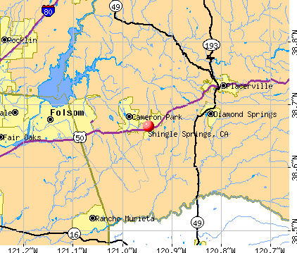 Shingle Springs, CA map