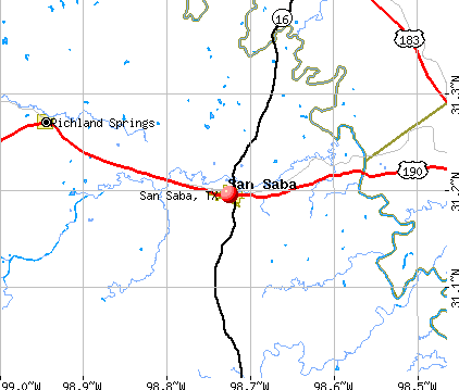 San Saba, TX map