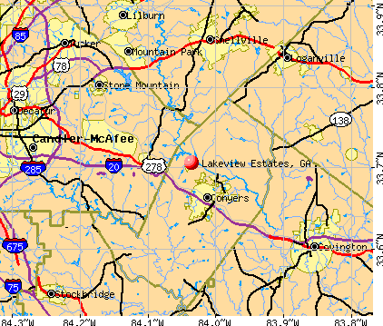 Lakeview Estates, GA map