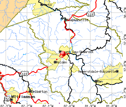 Mount Gay-Shamrock, WV map