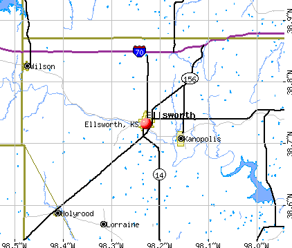 Ellsworth, KS map