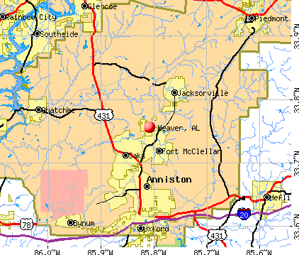 Weaver, AL map