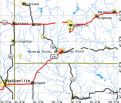 Mineral Point, WI map
