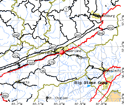 Cumberland, KY map