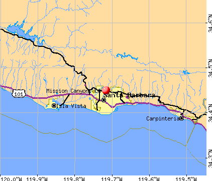 Mission Canyon, CA map