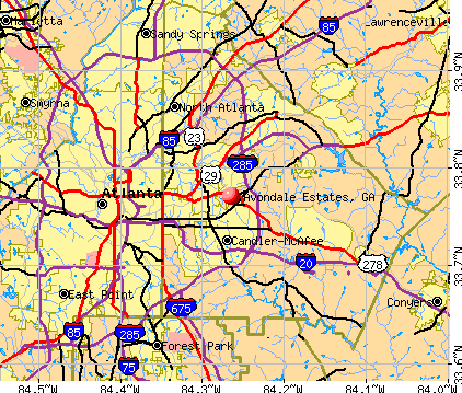 Avondale Estates, GA map