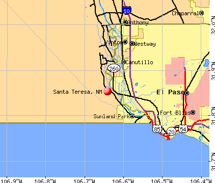 Santa Teresa, NM map