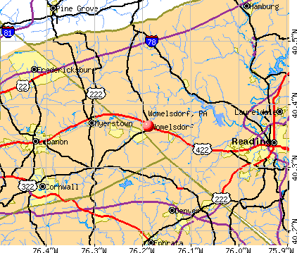 Womelsdorf, PA map