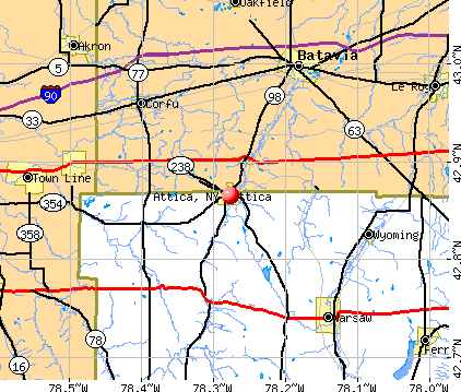 Attica, NY map