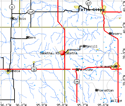 Sabetha, KS map