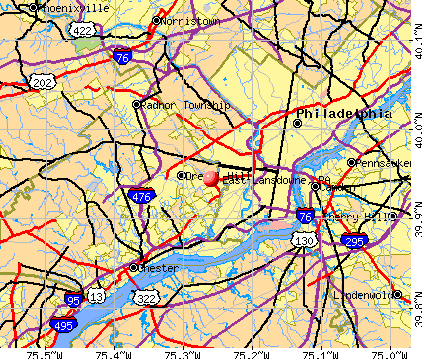 East Lansdowne, PA map