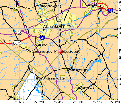 Coopersburg, PA map