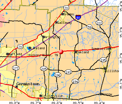 Hickory Withe, TN map