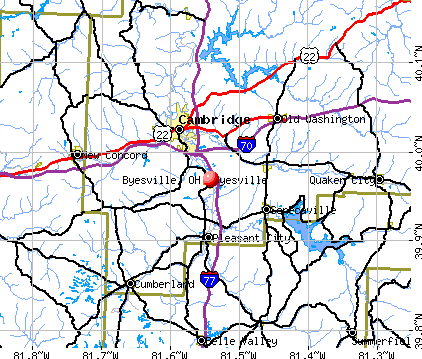 Byesville, OH map