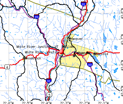 White River Junction, VT map
