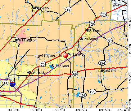 Arlington, TN map