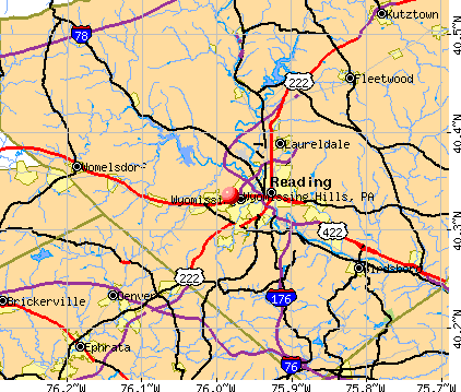 Wyomissing Hills, PA map