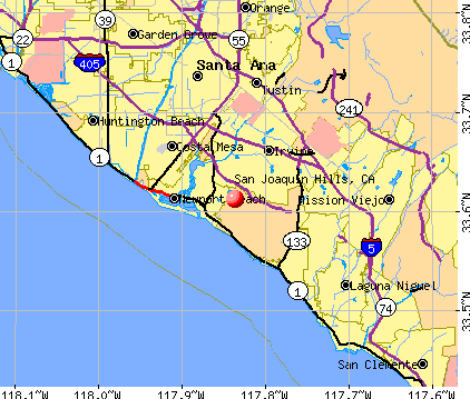 San Joaquin Hills, CA map