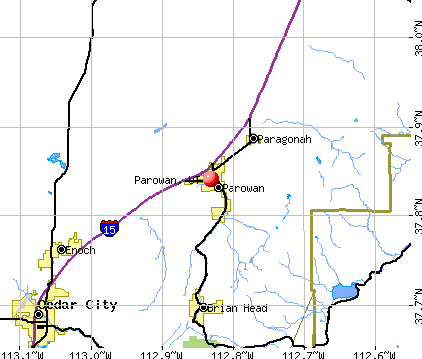 Parowan, UT map