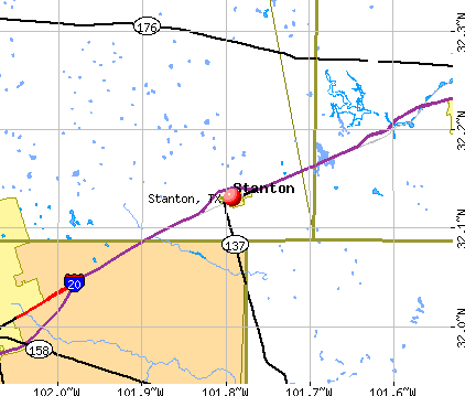 Stanton, TX map