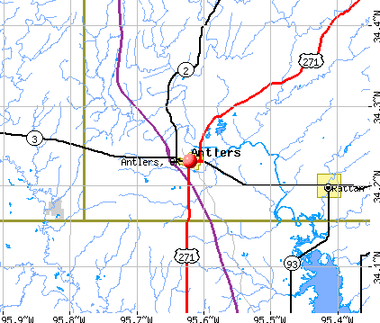 Antlers, OK map