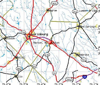 Maxton, NC map