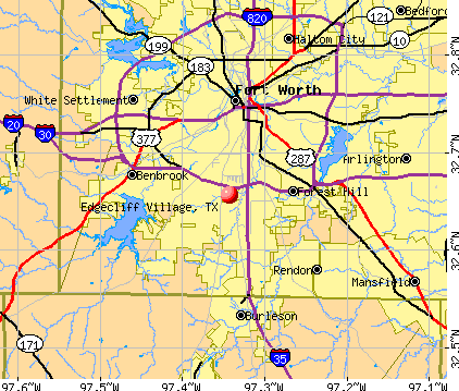 Edgecliff Village, TX map