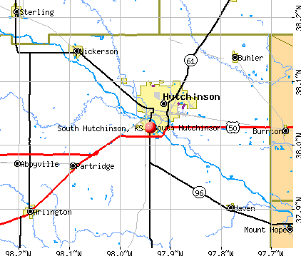 South Hutchinson, KS map